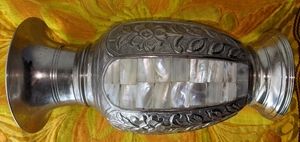 Mother of Pearl and Silver (Tone) Vase